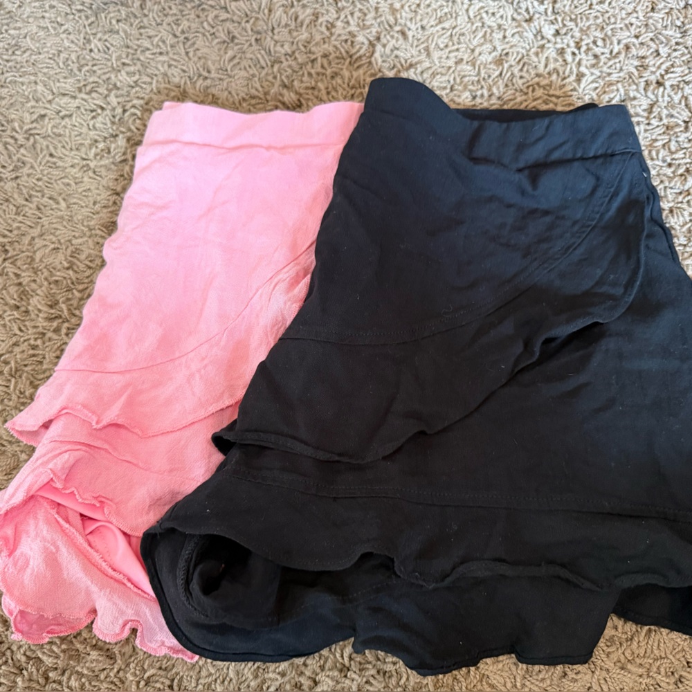 Altar'd State Black set pink and black skirts Mini Skirt w/ Ruffle set of two.